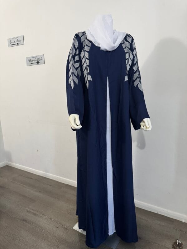 Zara Open Front-Slit Embroidered Abaya