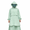 Suede Hooded Tunic and Skirt Abaya Set. Suitable for Autumn and Winter